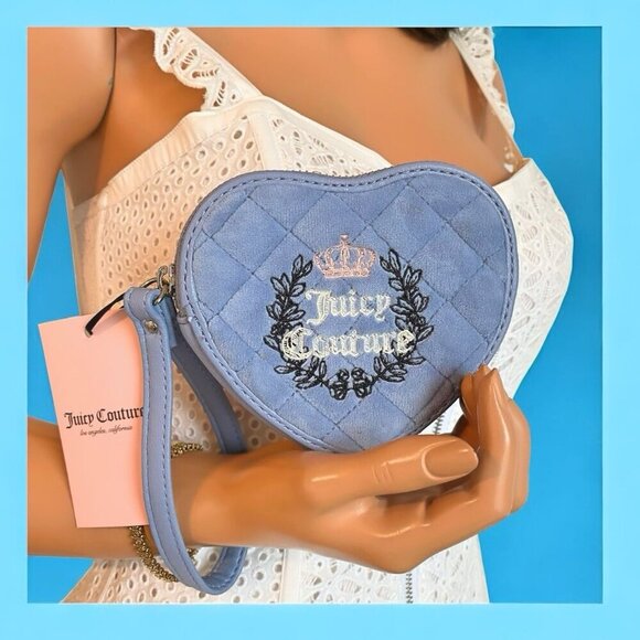 Juicy Couture Royal Couture Blue Zip Around Logo Wristlet Bag NWT - Picture 7 of 7